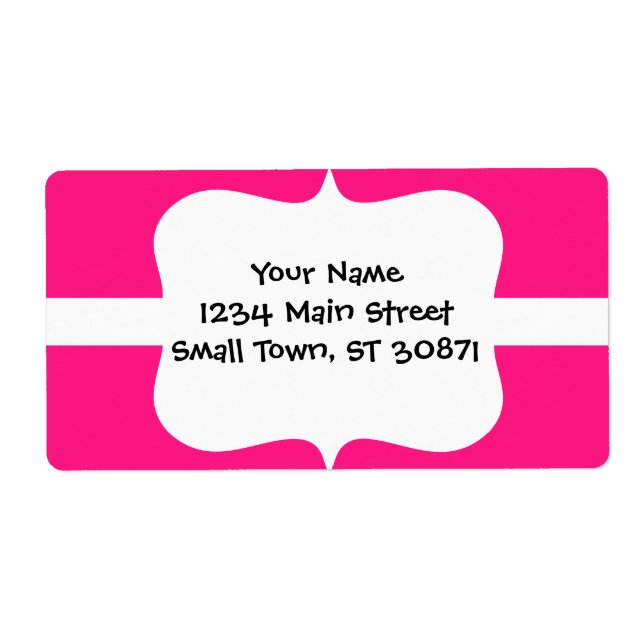 Cute White Heart in Scalloped Circle on Hot Pink (Front)