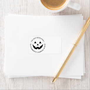 Cute white jack o lantern custom Halloween Label
