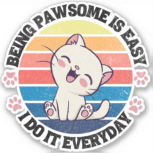 Cute white Kawaii cat