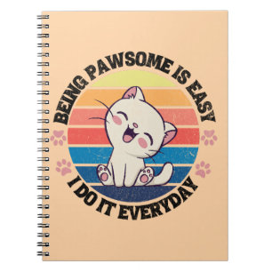 Cute white Kawaii cat Notebook