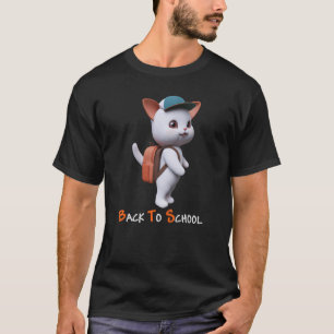 Cute White Kitten Cat Backpack Baseball Cap Back T T-Shirt