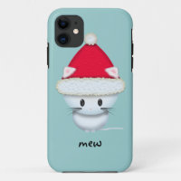 Cute White Kitten in Santa Hat
