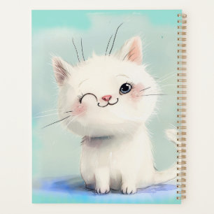 Cute White Kitten Planner