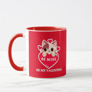 Cute white kitten with heart mug
