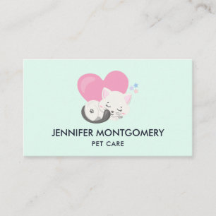 Cute White Kitty Cat Sleeping Business Card