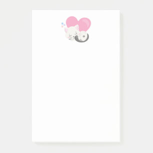 Cute White Kitty Cat Sleeping Post-it Notes