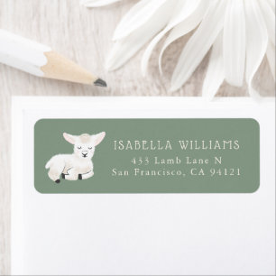 Cute White Lamb Return Address