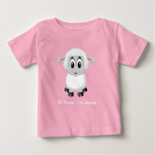 Cute White Lamb Sheep Baby T-Shirt