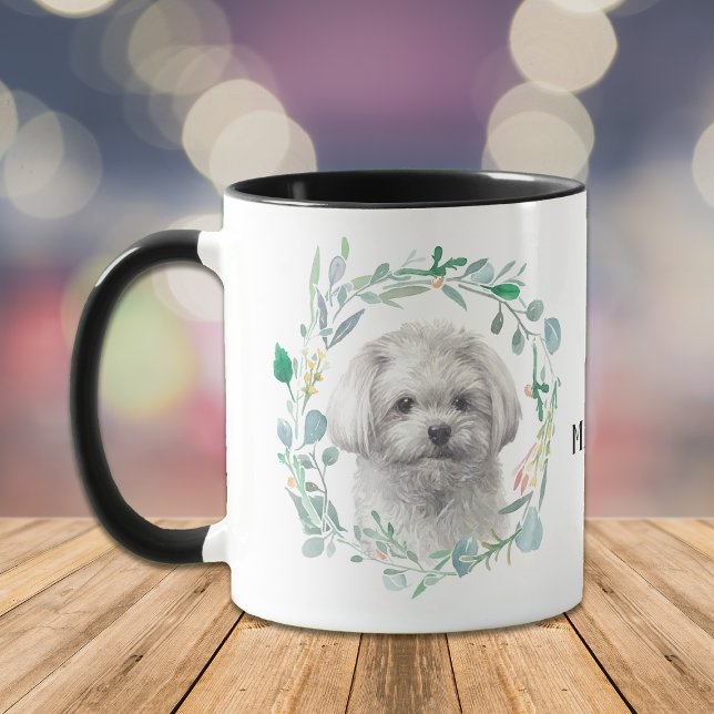 Cute White Maltese Wreath Coffee Mug (Creator Uploaded)
