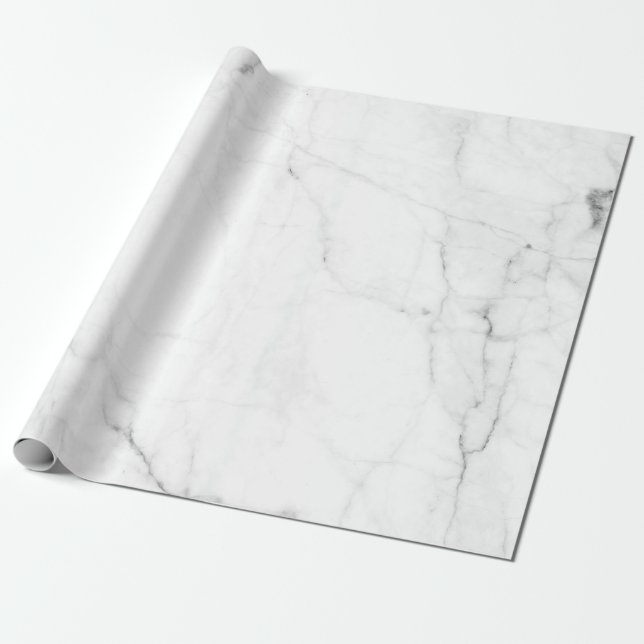 Cute White Marble Wrapping Paper, marble stone Paper (Unrolled)