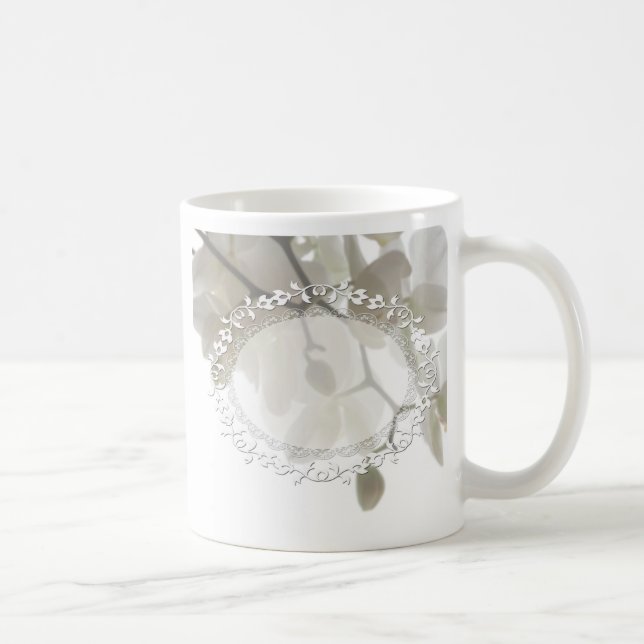 Cute white orchids coffee mug (Right)