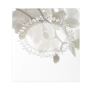 Cute white orchids notepad