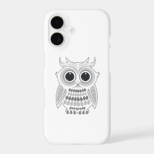 Cute White Owl Big Eyes Kawaii Woodland Nature Art