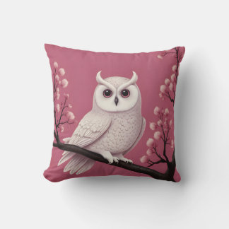 cute white owl cushion