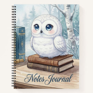 Cute White Owl Notes Journal
