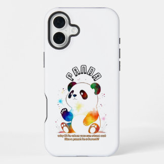 Cute white panda iPhone 16 plus case