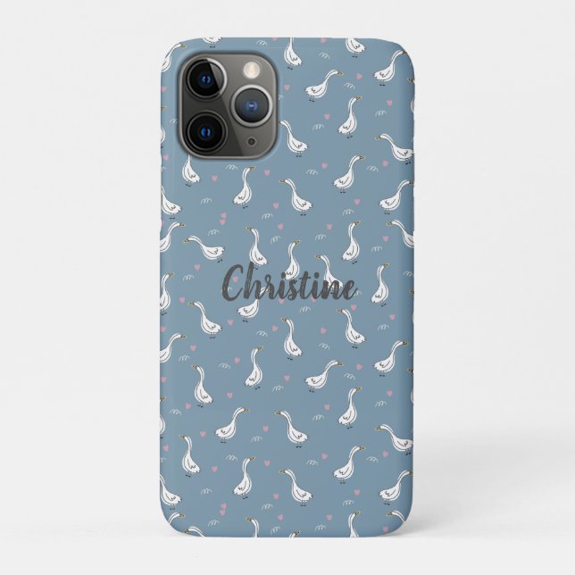 Cute White Pekin Duck Pattern Case-Mate iPhone Case (Back)