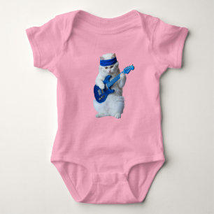 Cute White Persian Rock Star Baby Bodysuit