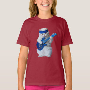 Cute White Persian Rock Star Kids' T-Shirt