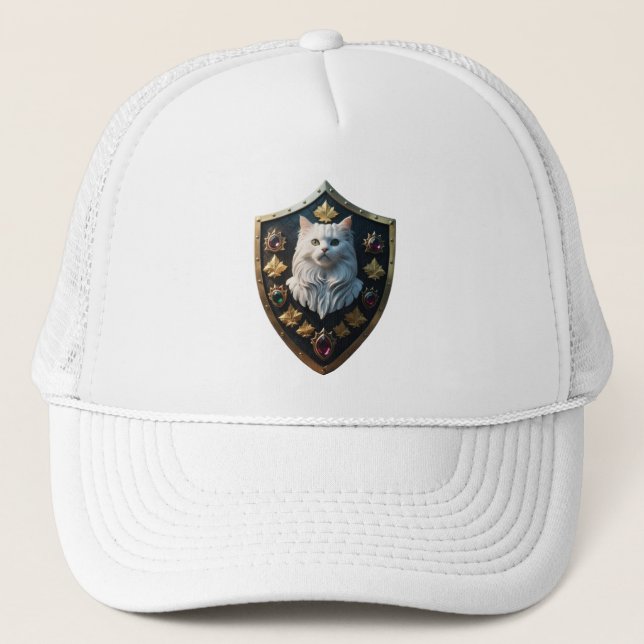  Cute White Persian Shield Baseball Cap (Front)
