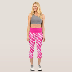 Cute white pink kisses pattern neck tie capri leggings