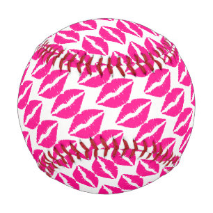 Cute white pink kisses pattern neck tie Case-Mate Baseball