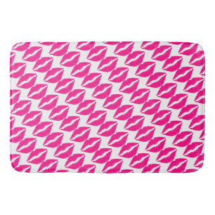 Cute white pink kisses pattern neck tie Case-Mate  Bath Mat