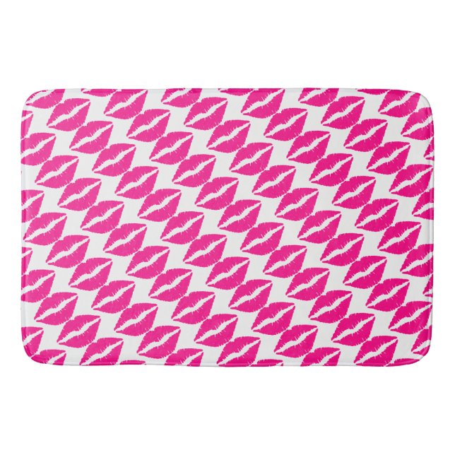 Cute white pink kisses pattern neck tie Case-Mate  Bath Mat (Front)