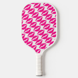 Cute white pink kisses pattern neck tie Case-Mate  Pickleball Paddle