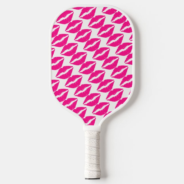 Cute white pink kisses pattern neck tie Case-Mate  Pickleball Paddle (Front)