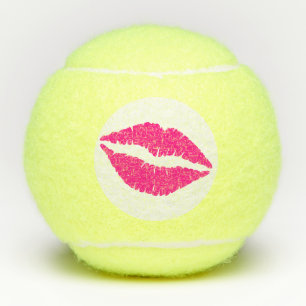 Cute white pink kisses pattern neck tie Case-Mate Tennis Balls
