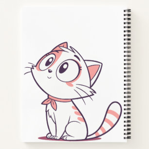 Cute White & Pink Kitten – Kids Notebook