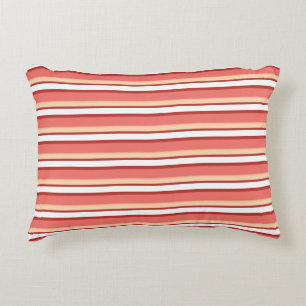 Cute white pink stripes decorative cushion