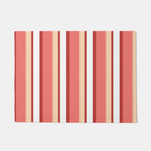 Cute white pink stripes doormat