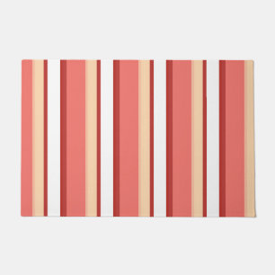 Cute white pink stripes doormat