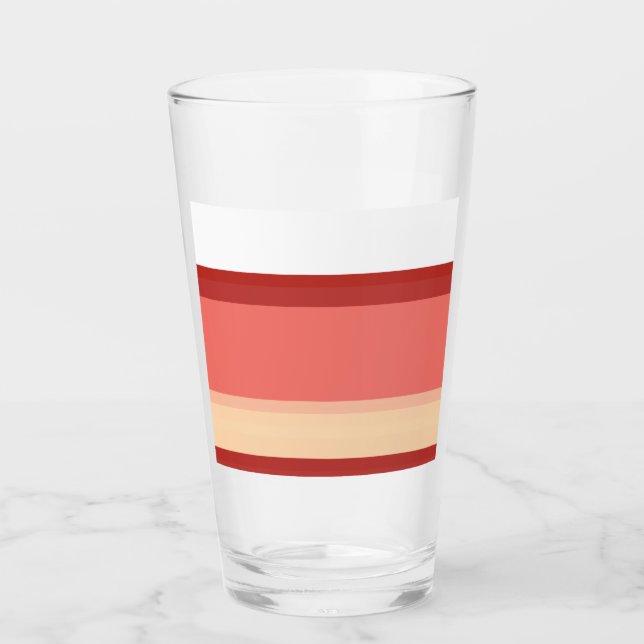 Cute white pink stripes glass (Front)