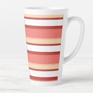 Cute white pink stripes latte mug