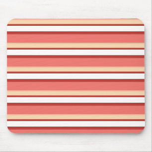 Cute white pink stripes mouse mat