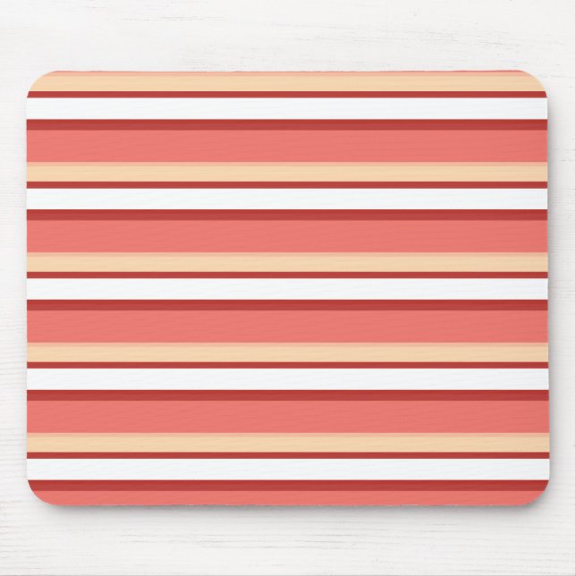 Cute white pink stripes mouse mat (Front)