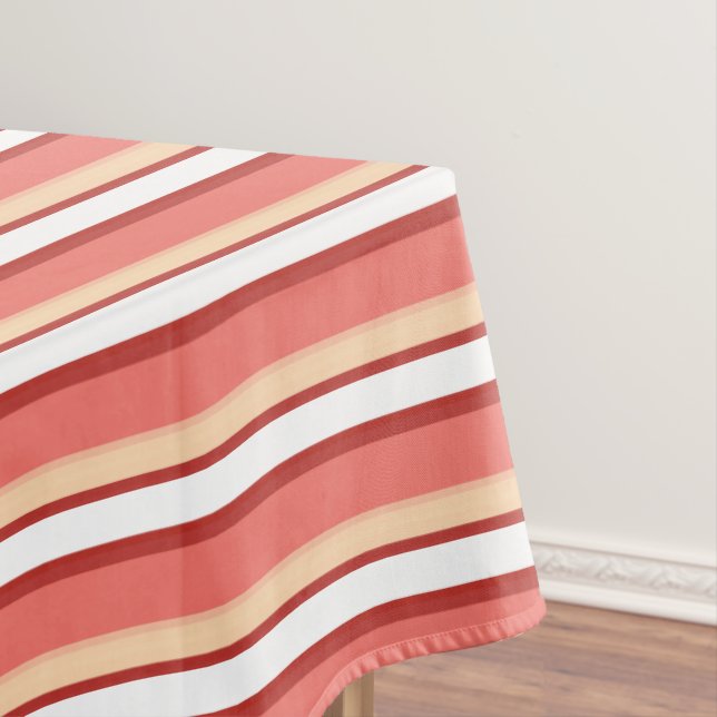 Cute white pink stripes tablecloth (In Situ)