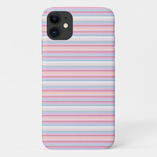 Cute white pinky stripes iPhone 11 case