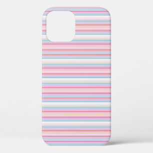 Cute white pinky stripes iPhone 12 case