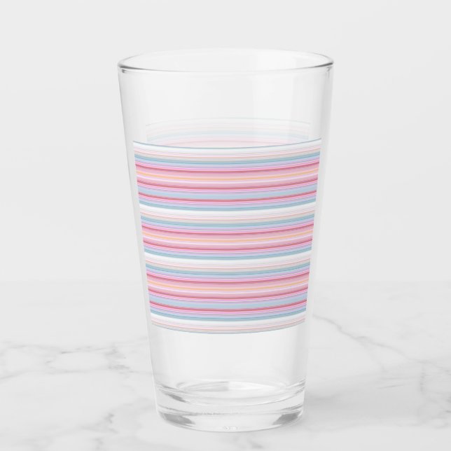 Cute white pinky stripes  glass (Front)