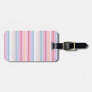 Cute white pinky stripes luggage tag