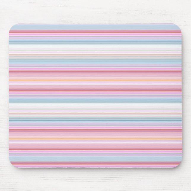 Cute white pinky stripes  mouse mat (Front)