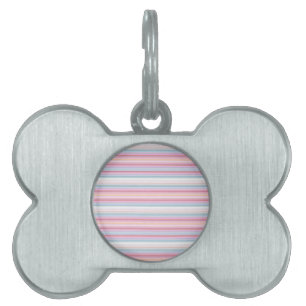 Cute white pinky stripes pet ID tag