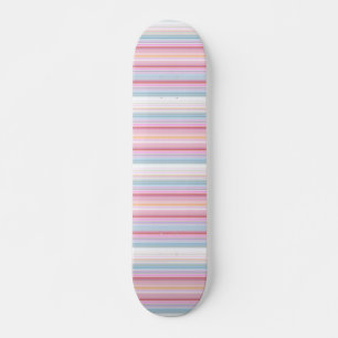 Cute white pinky stripes skateboard