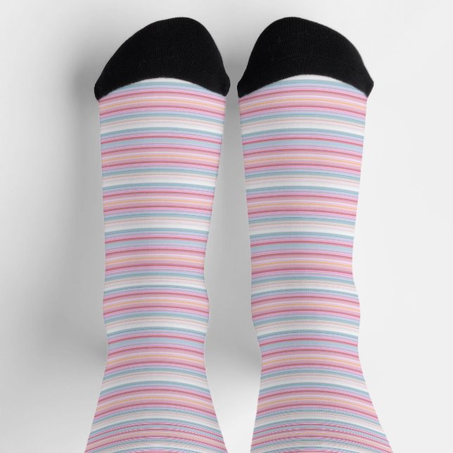 Cute white pinky stripes  socks (Top)