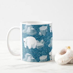 Cute White Polar Bear North Wild Animal Blue Cold Coffee Mug
