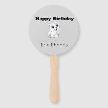 Cute white polar bear on grey birthday